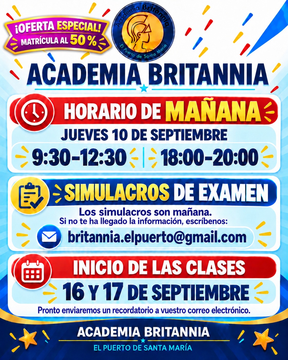 ATENCIÓN: horario especial esta semana