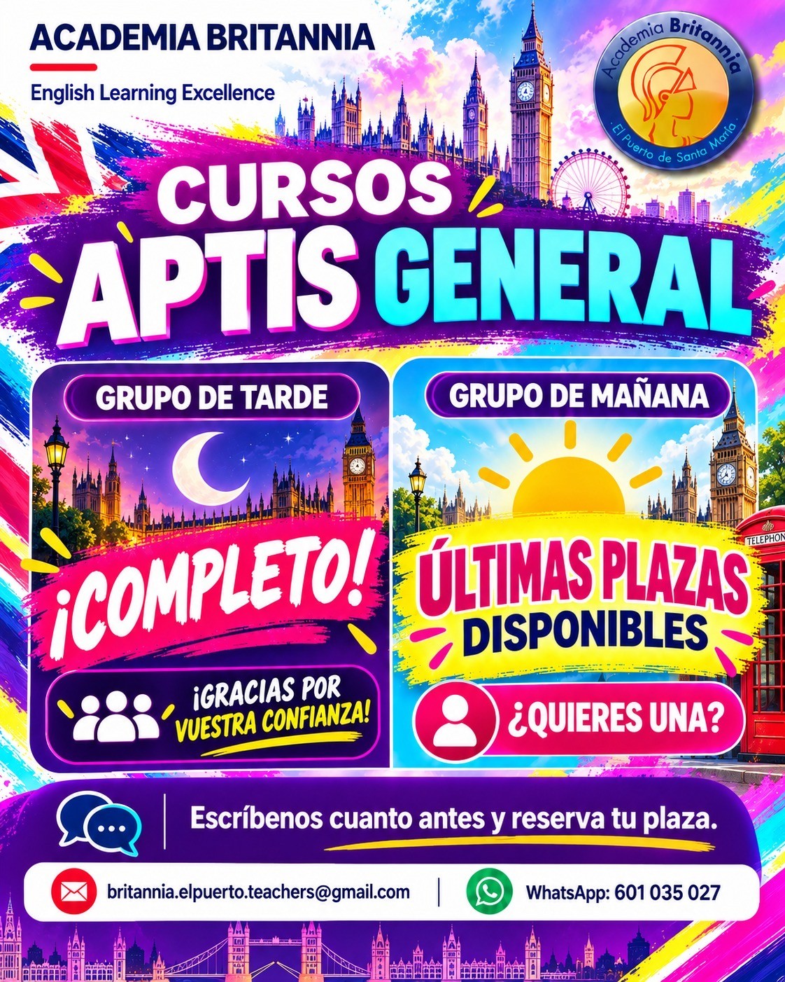 Actualidad de los cursos Aptis general